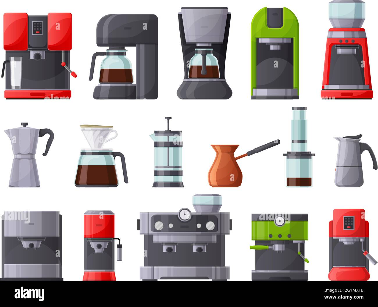 Coffee machines, coffee maker, espresso machine and coffee pot. French