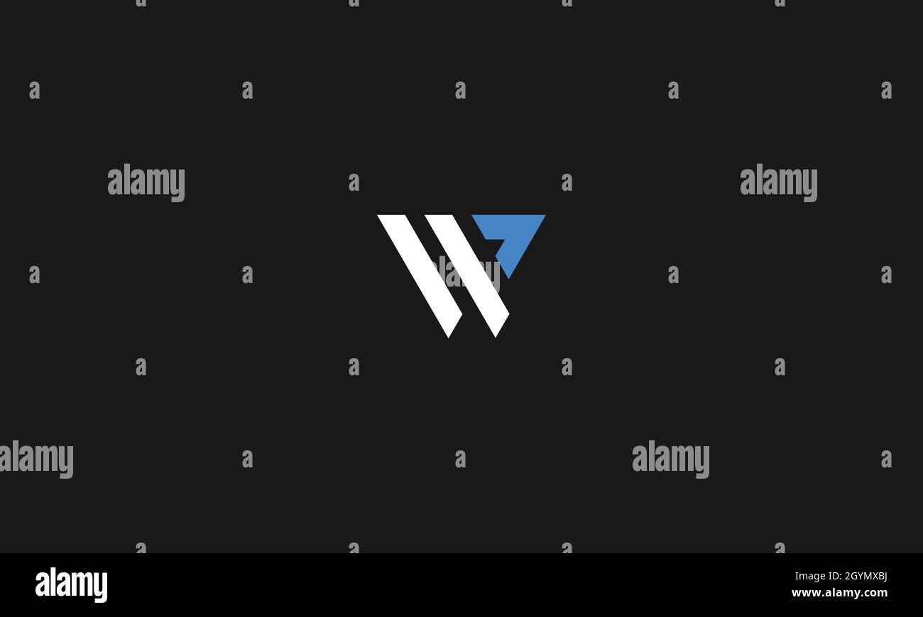 LETTERS WP LOGO DESIGN WITH NEGATIVE SPACE EFFECT FOR ILLUSTRATION USE Stock Vector