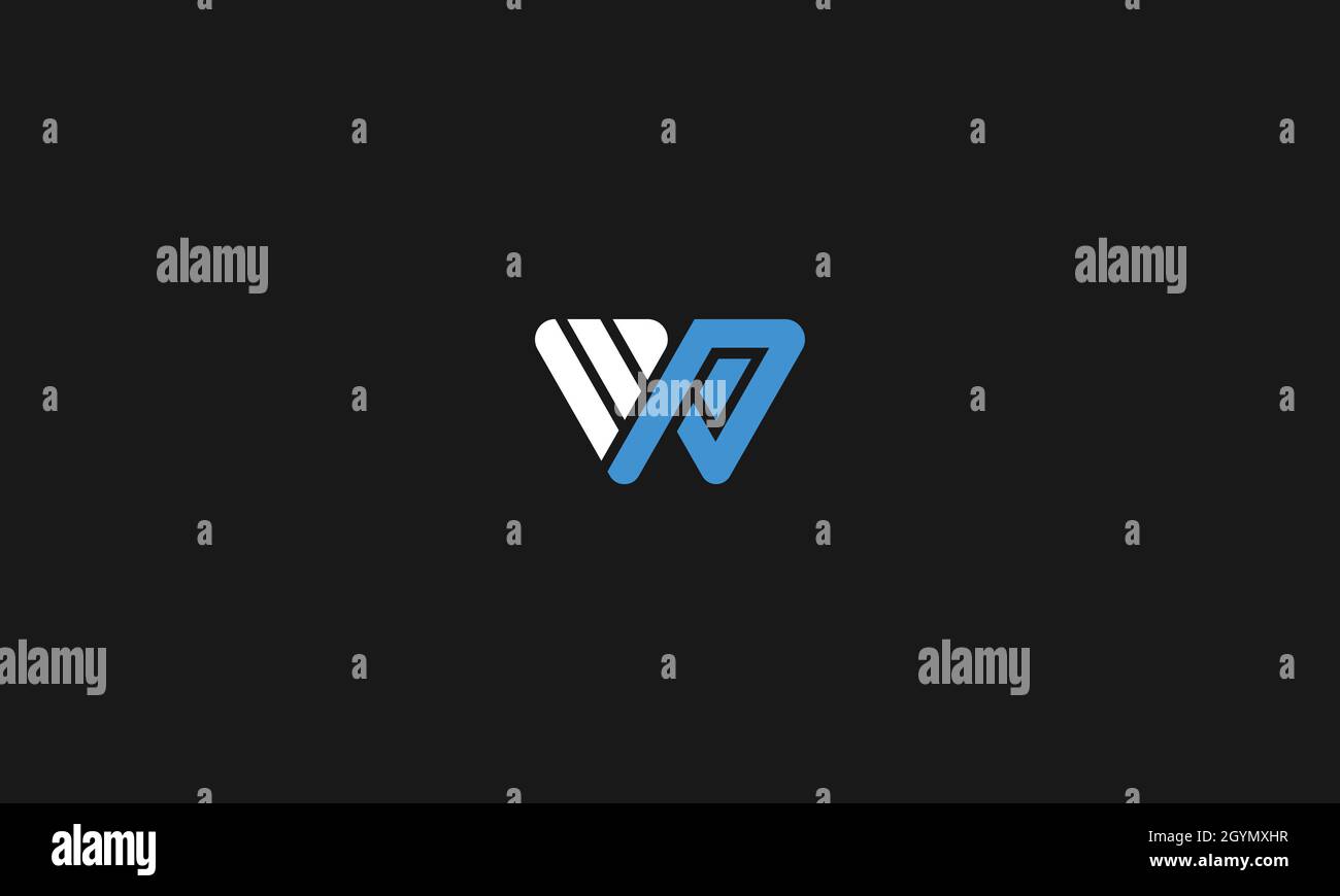 LETTERS WP LOGO DESIGN WITH NEGATIVE SPACE EFFECT FOR ILLUSTRATION USE Stock Vector