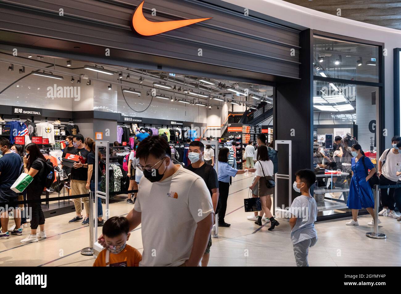 Customers are seen at the American multinational sport clothing brand Nike  store in Hong Kong Stock Photo - Alamy