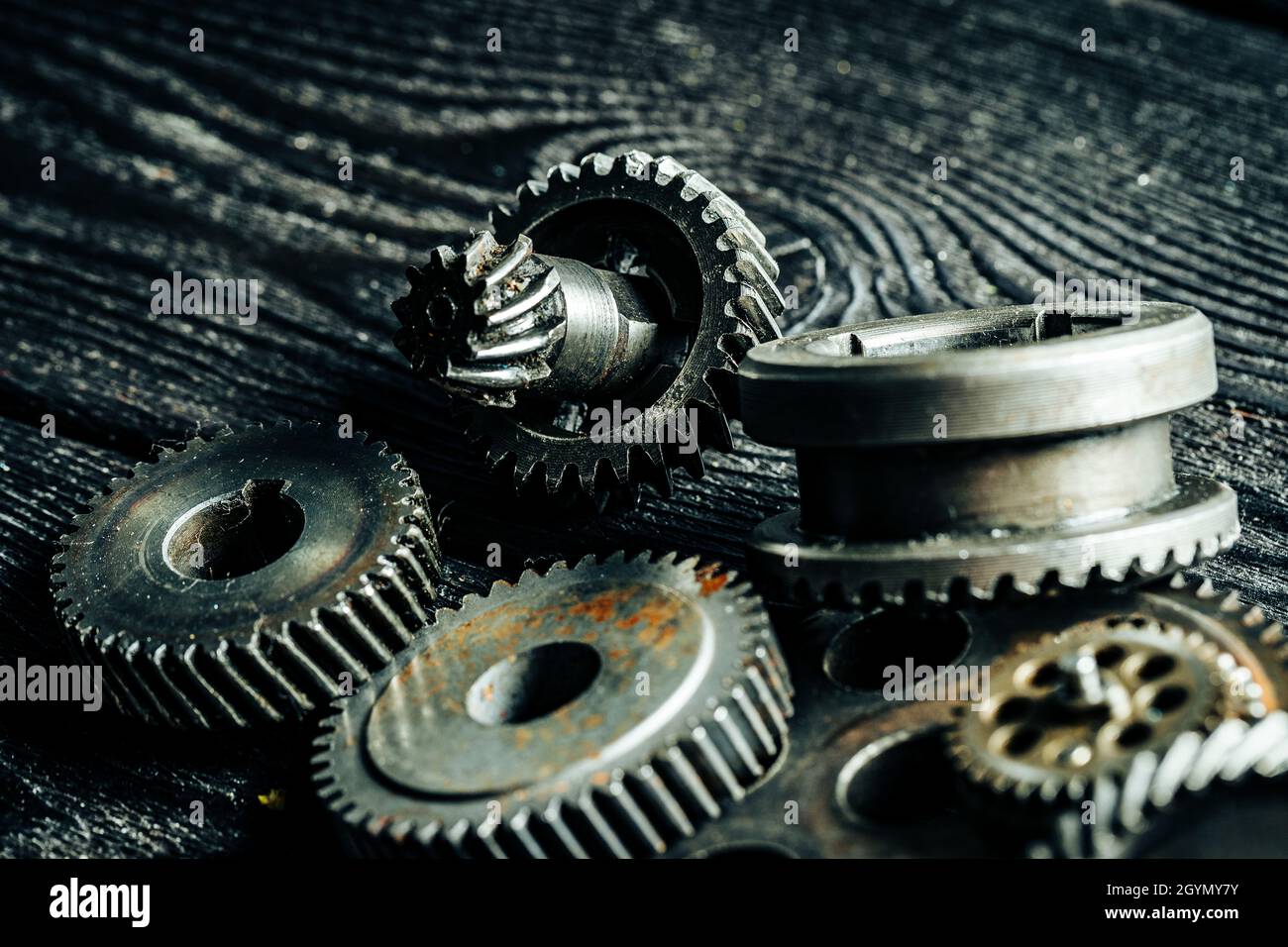 Gears from an old industrial machine Stock Photo - Alamy