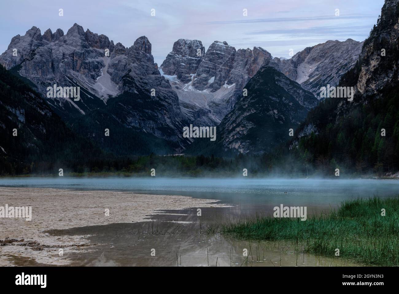 Lago di Landro, Toblach, South Tyrol, Dolomites, Italy Stock Photo
