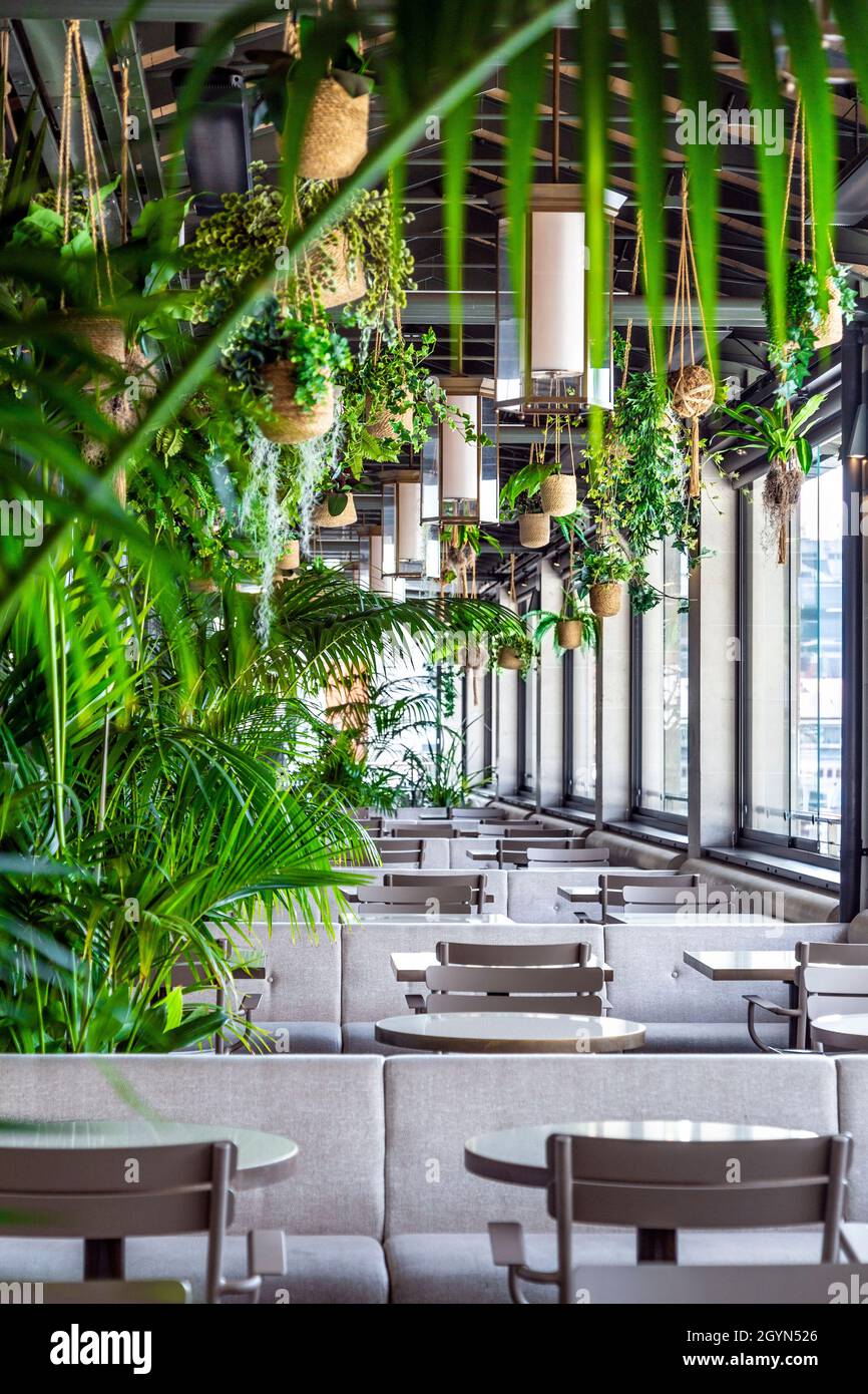 Terrace Bar overlooking Covent Garden Market at the Royal Opera House, London, UK Stock Photo