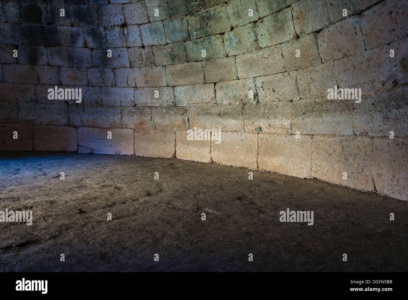 Interior view of famous agamemnon tomb, micenas zone, greece Stock Photo