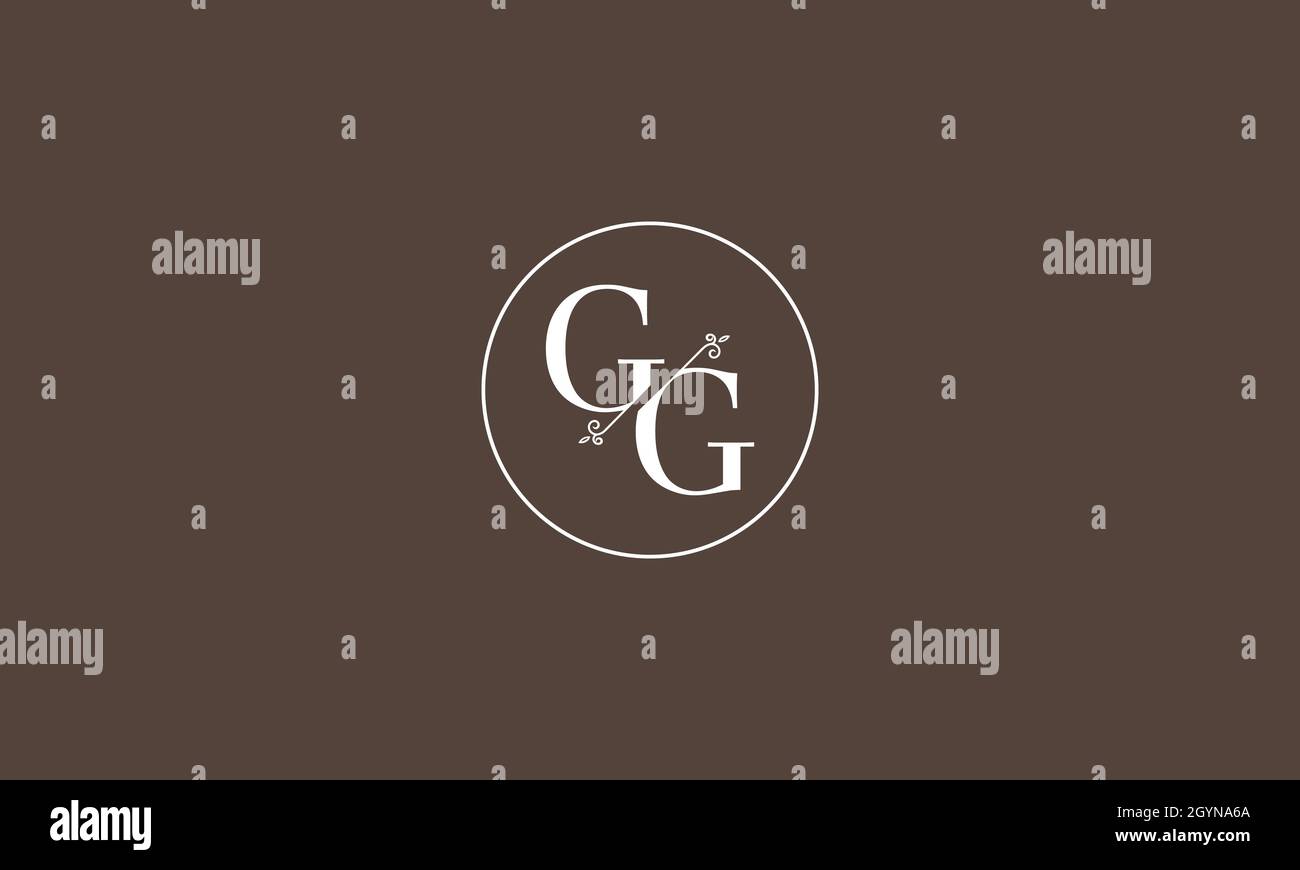 LETTERS GG LOGO DESIGN WITH NEGATIVE SPACE EFFECT FOR ILLUSTRATION USE Stock Vector