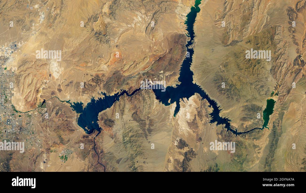 Aerial of Lake Mead Stock Photo