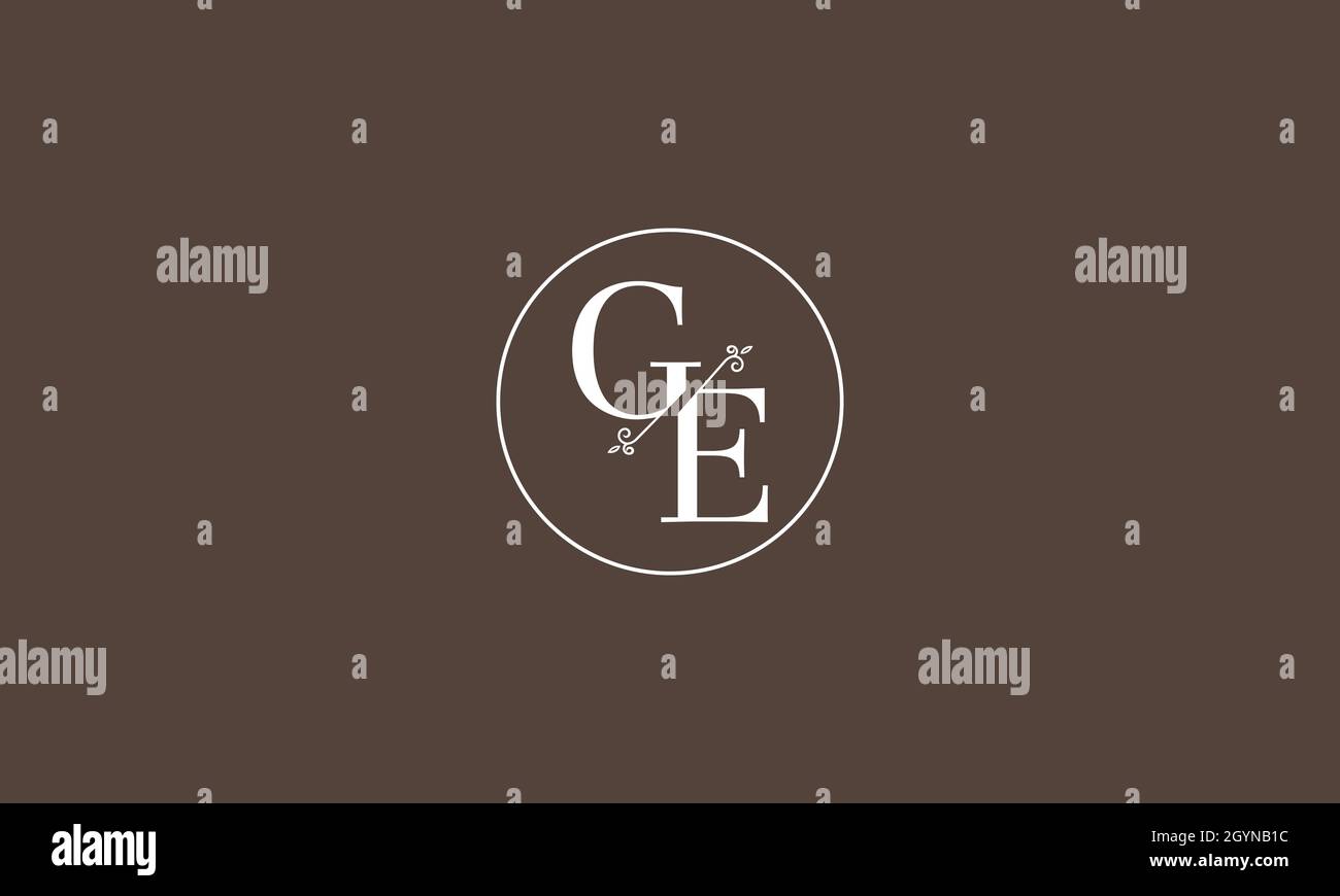 LETTERS GE LOGO DESIGN WITH NEGATIVE SPACE EFFECT FOR ILLUSTRATION USE Stock Vector