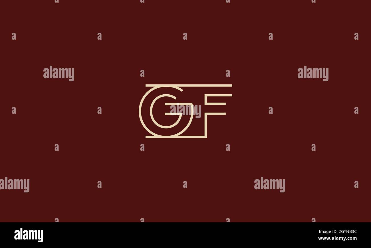 LETTERS GF LOGO DESIGN WITH NEGATIVE SPACE EFFECT FOR ILLUSTRATION USE Stock Vector