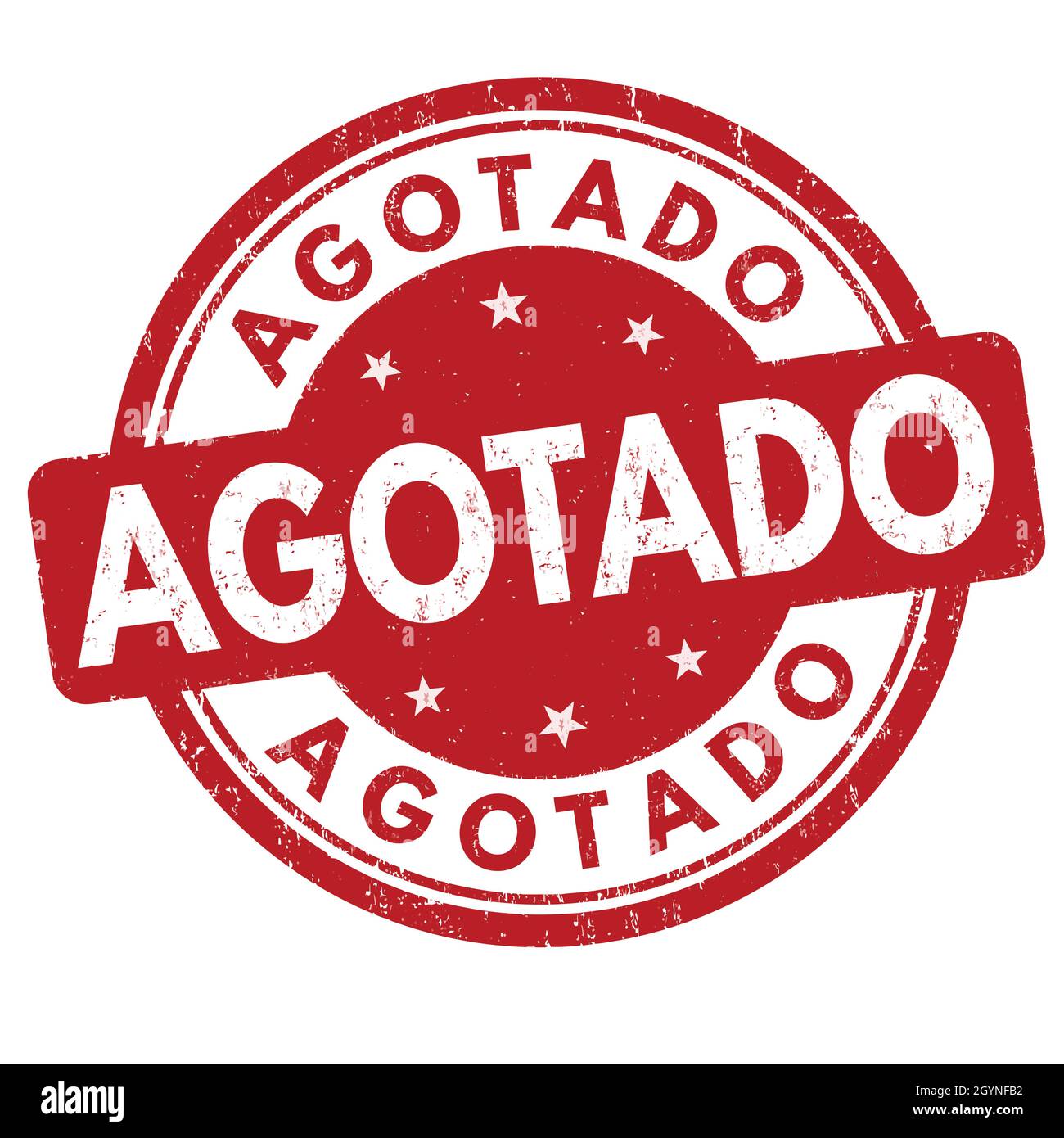 Out of stock ( agotado - in spanish language ) grunge rubber stamp on white background, vector illustration Stock Vector