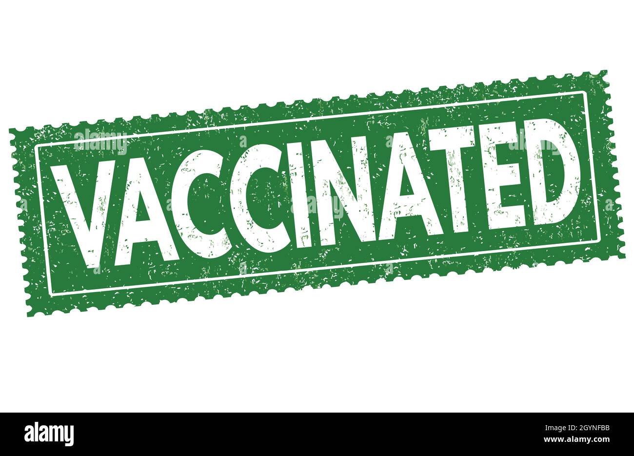 Vaccinated grunge rubber stamp on white background, vector illustration Stock Vector