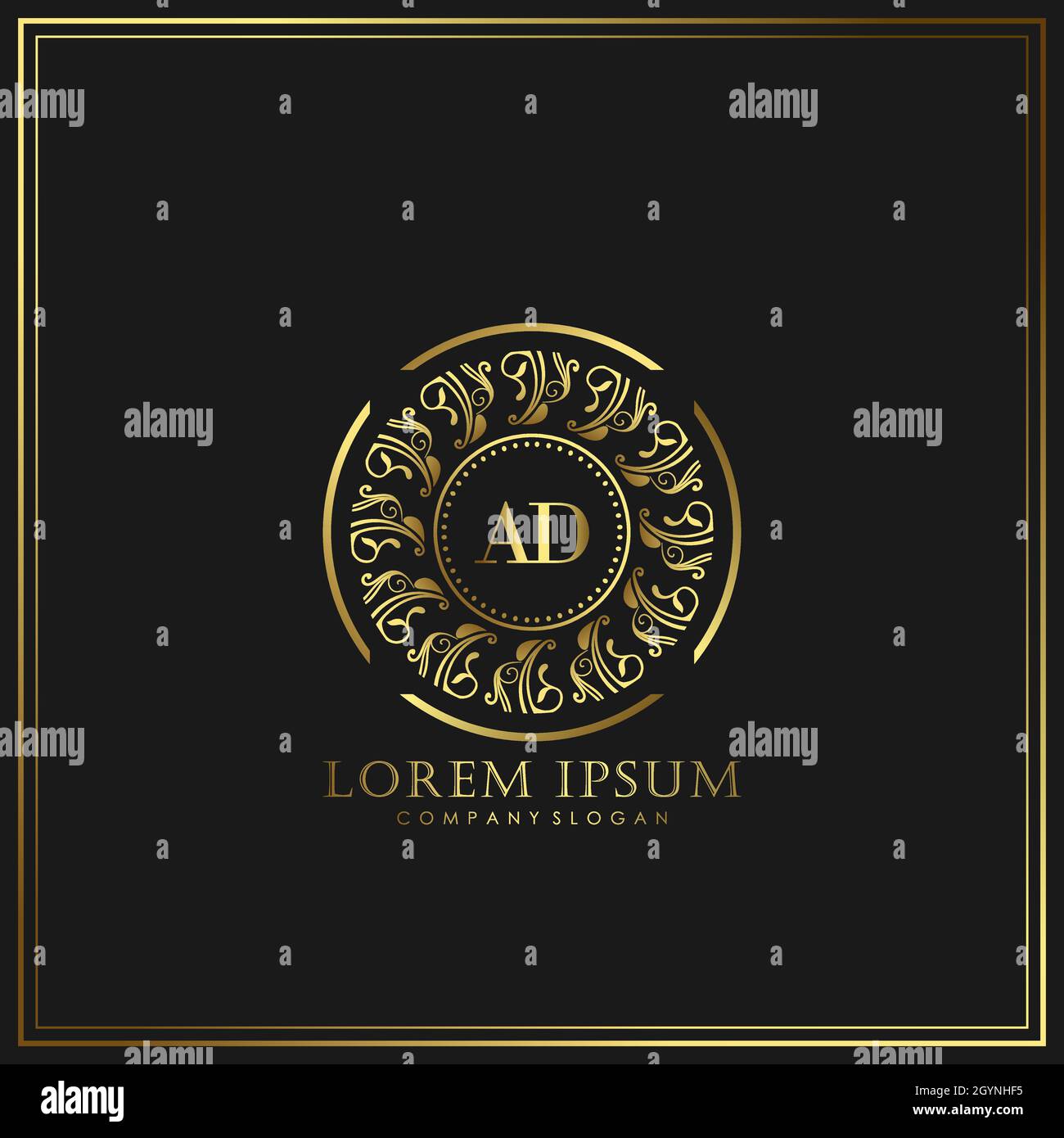 AD Initial Letter Luxury Logo template in vector for Restaurant ...