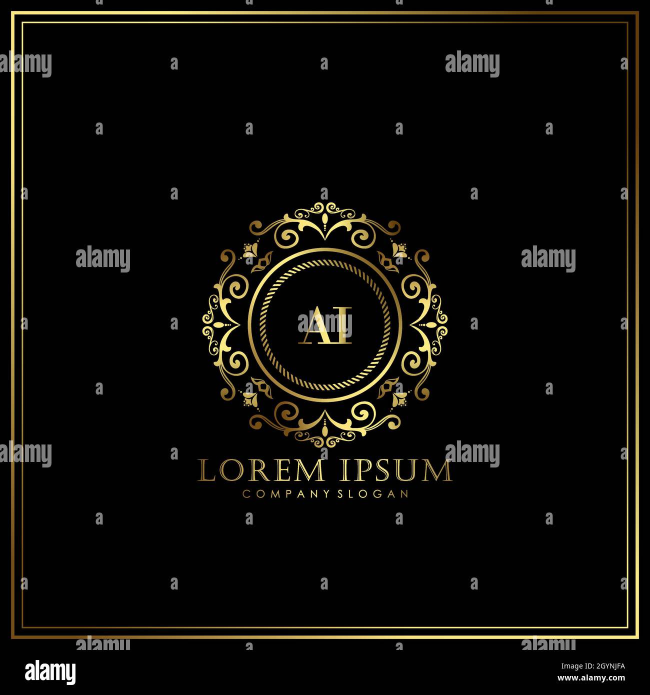 AI Initial Letter Luxury Logo template in vector for Restaurant, Royalty, Boutique, Cafe, Hotel, Heraldic, Jewelry, Fashion and other vector illustrat Stock Vector