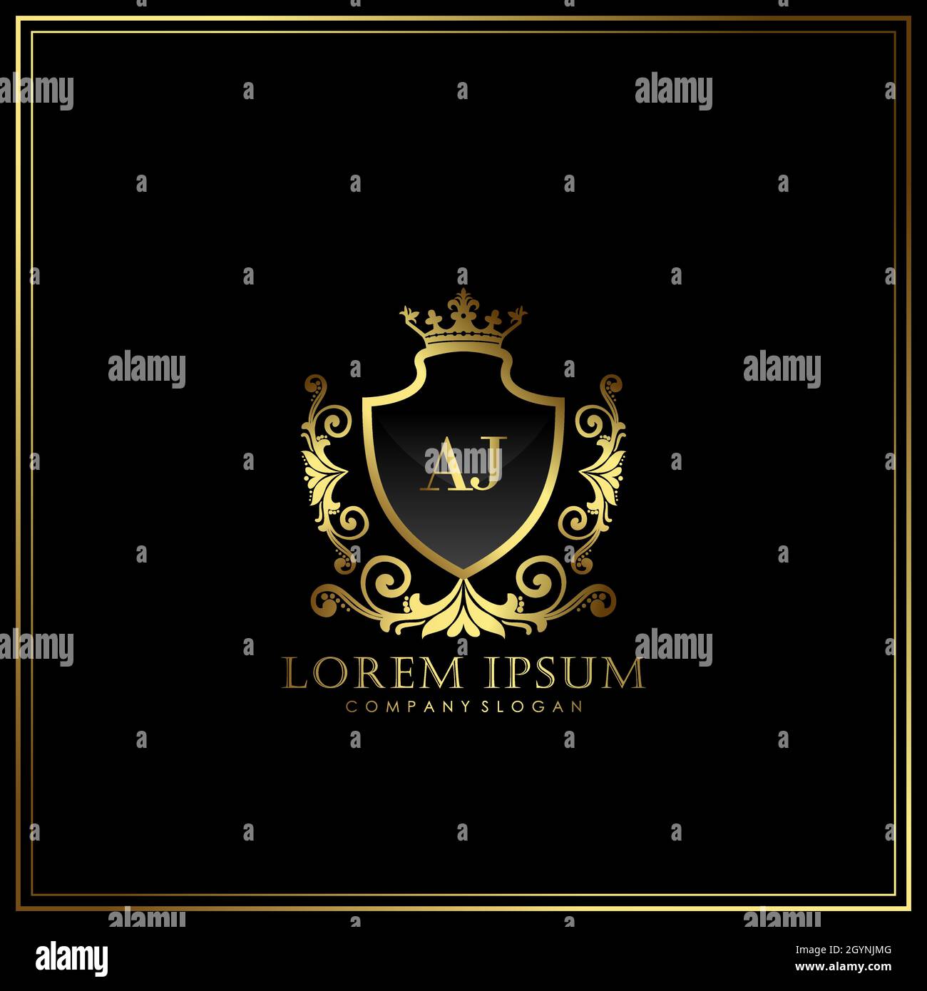 AJ Initial Letter Luxury Logo template in vector for Restaurant ...