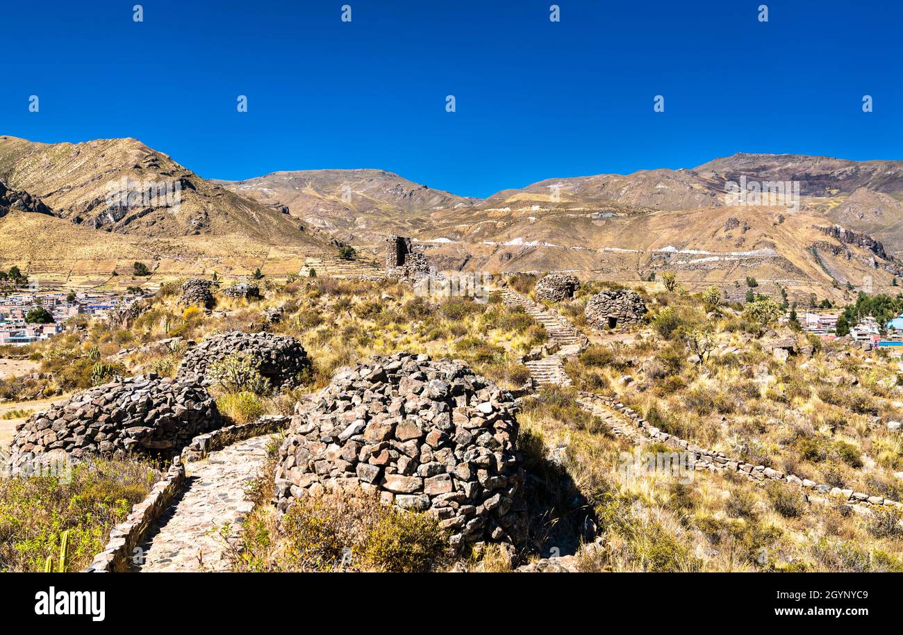 Pre-Incan ruins at Chivay in Peru Stock Photo - Alamy