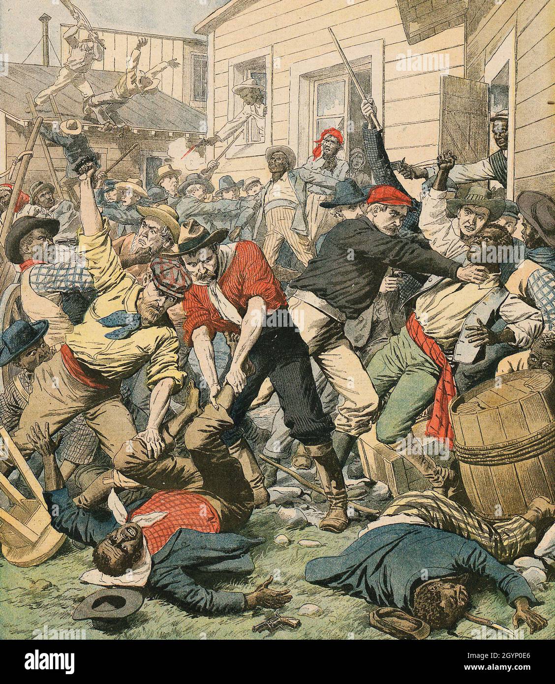 The massacre of African Americans in the Memphis riots in 1866 Stock Photo