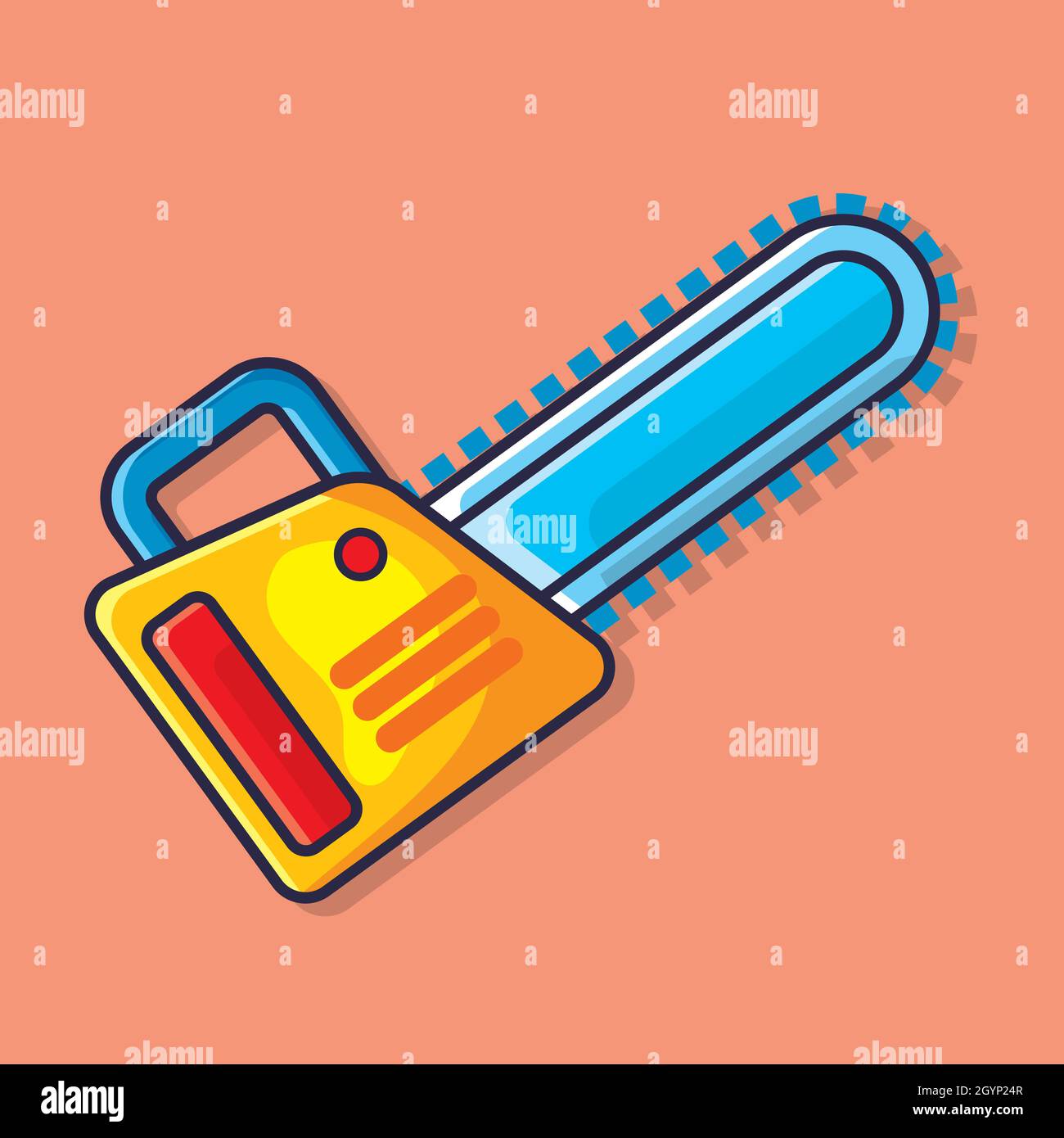 chainsaw tool isolated cartoon vector illustration in flat style Stock Vector