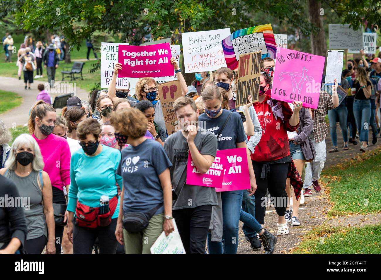 Minneapolis, Minnesota. USA. March for reproductive freedom. Bans off