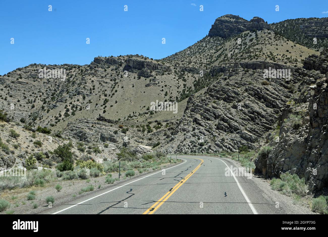Crossing Confusion Range, Hwy 50, Utah Stock Photo