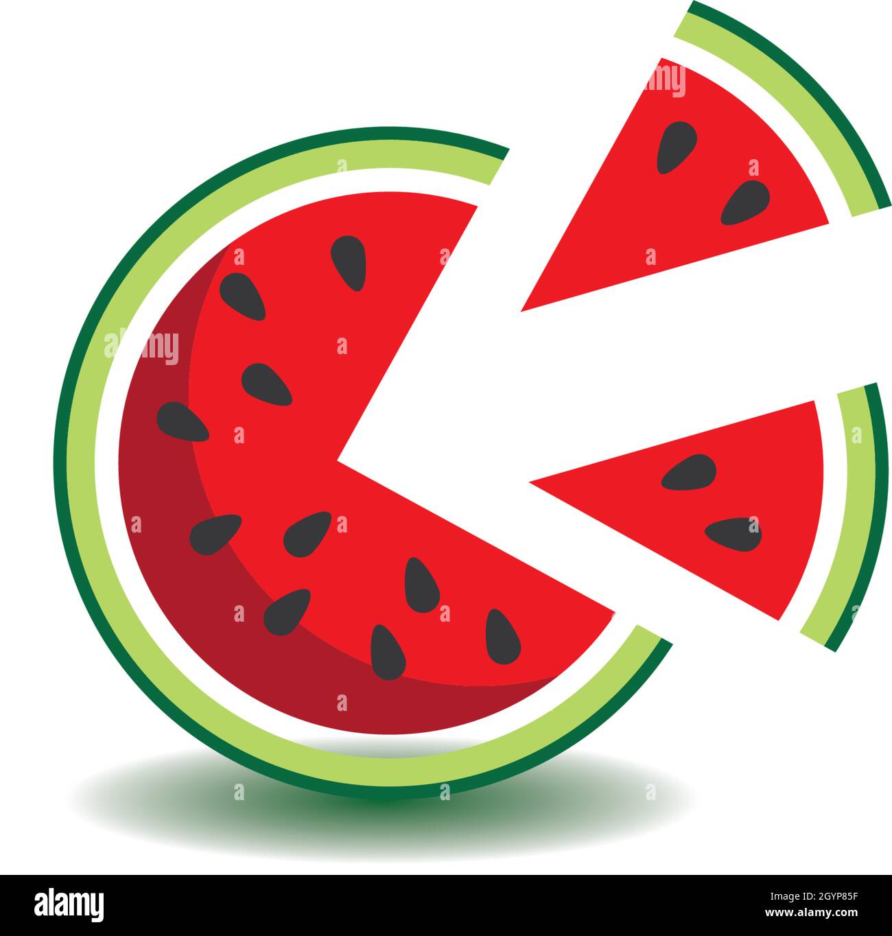Watermelon icon Ilustration vector template Stock Vector
