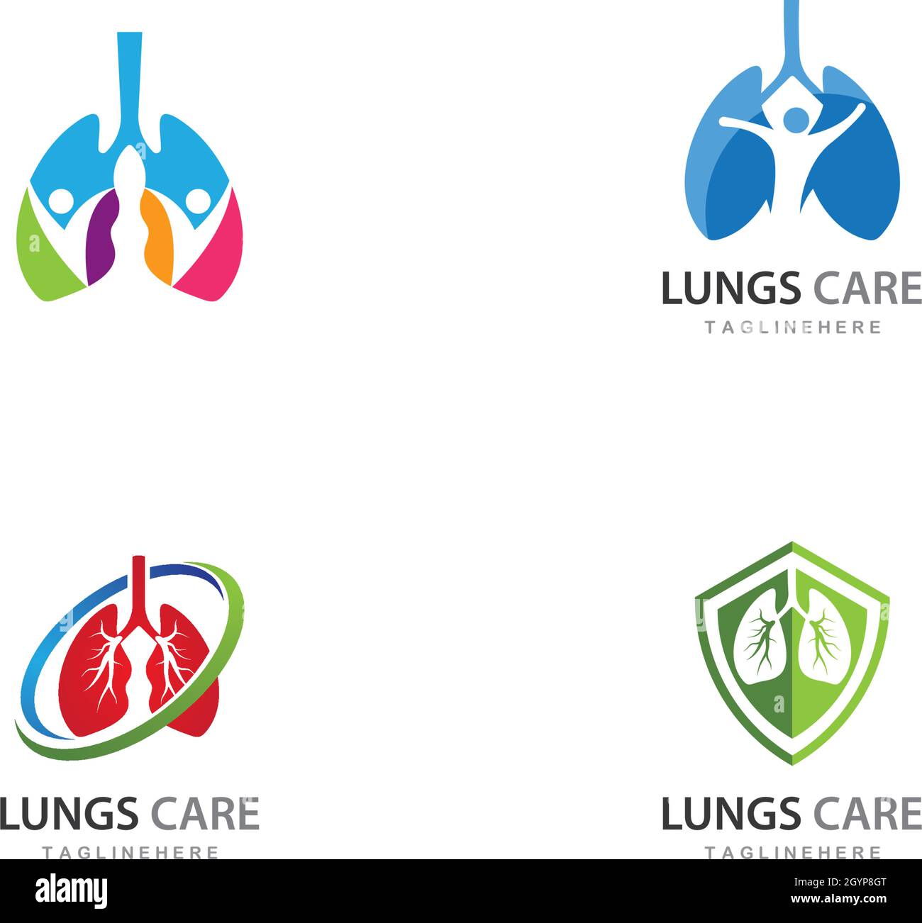 Lungs care logo vector template Stock Vector