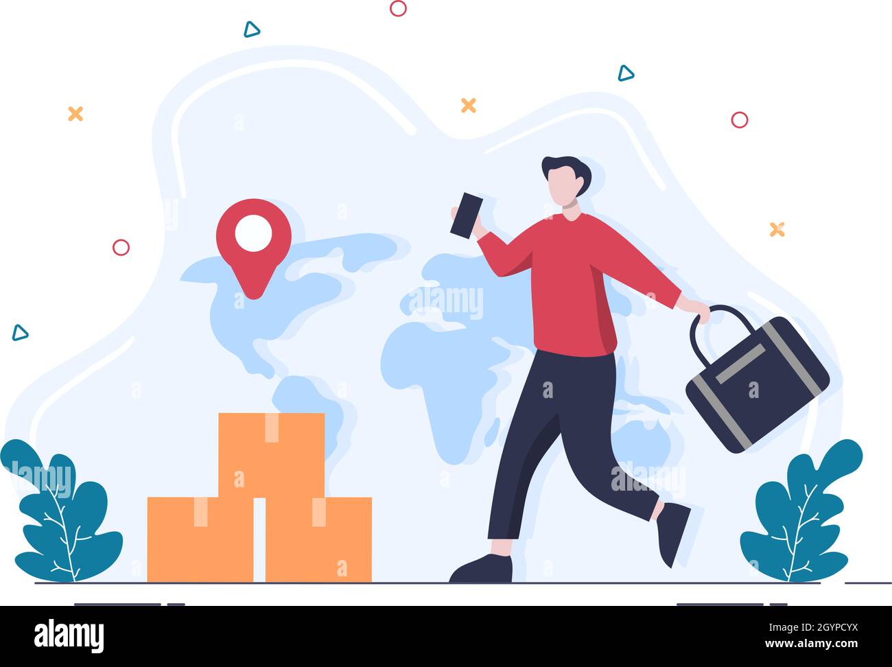 GPS Navigation Map and Compass on Location Search Application Shows the ...