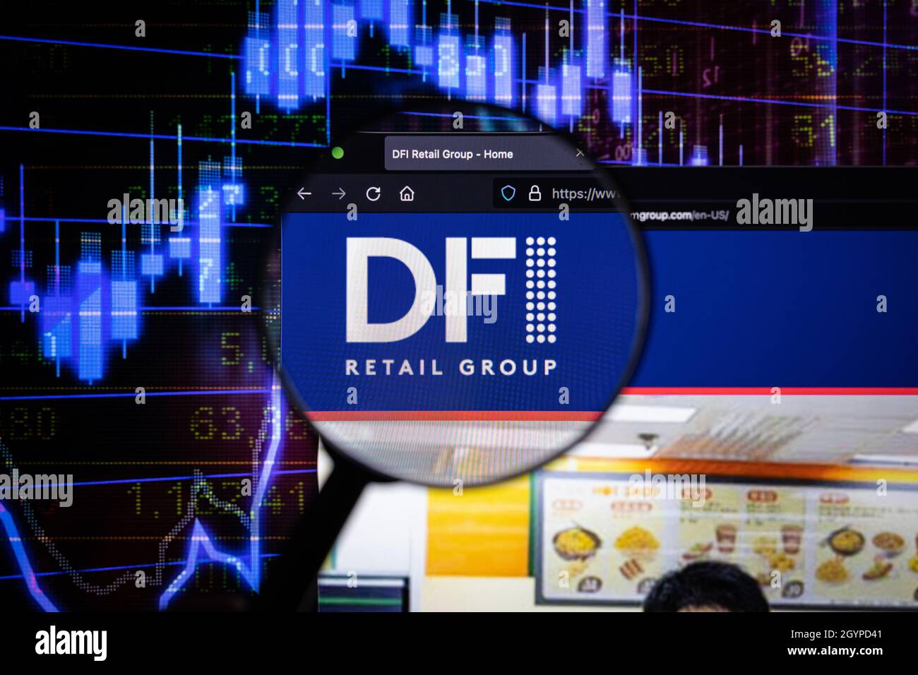 DFI Retail Group company logo on a website with blurry stock market  developments in the background, seen on a computer screen Stock Photo -  Alamy