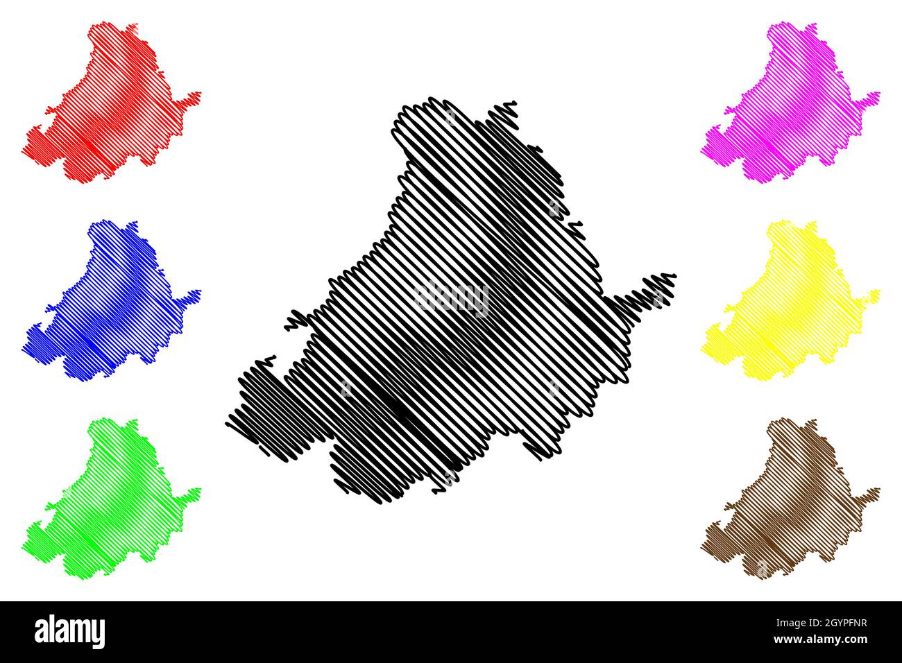 Province of Avila (Kingdom of Spain, Autonomous Community Castile and Leon) map vector