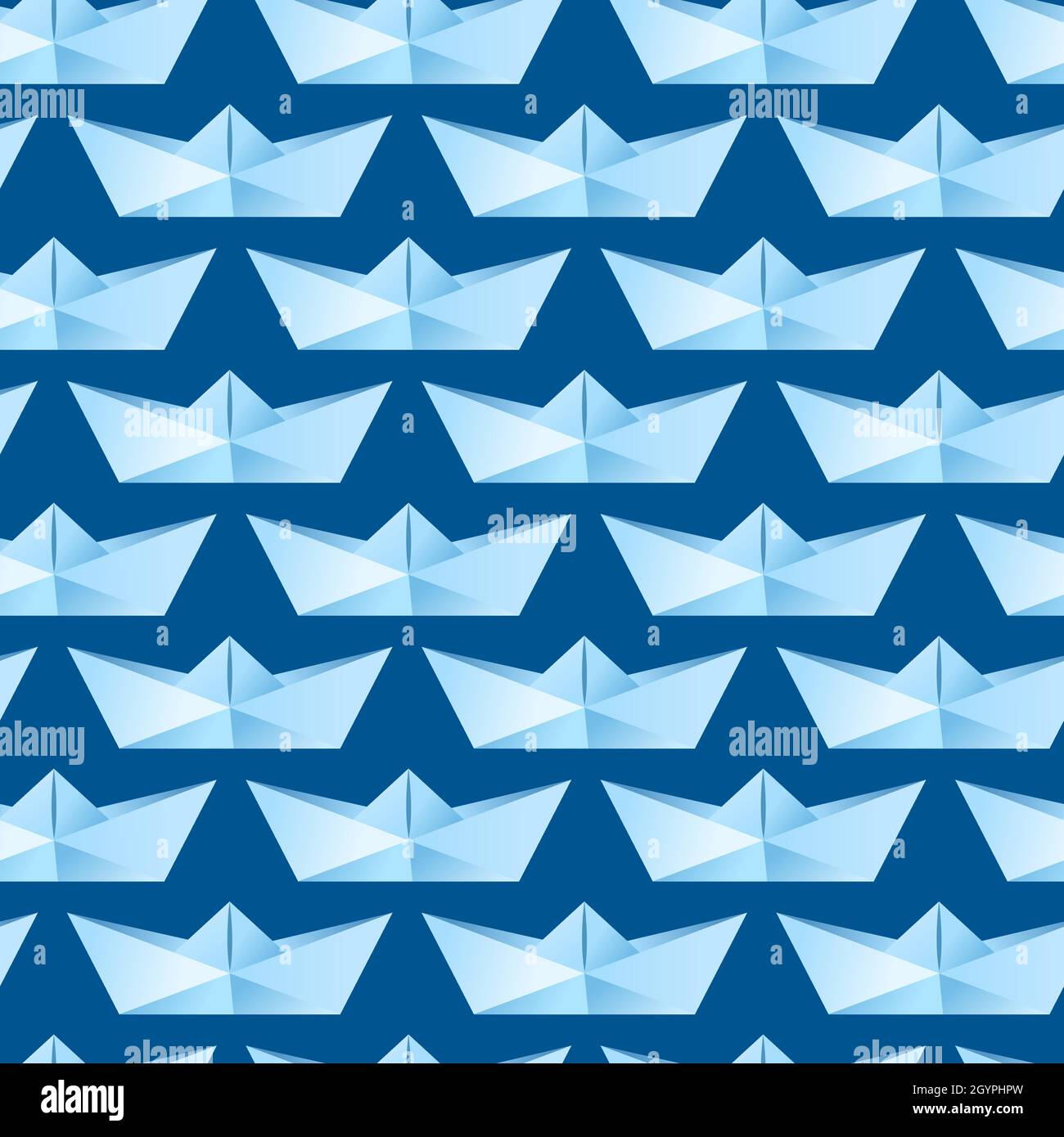 Seamless pattern with origami boats. Vector illustration for fabric
