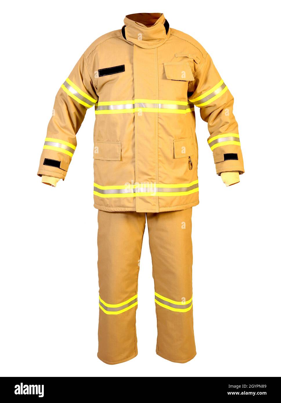 Anti-heat and fire-resistant clothing used by firefighters Stock Photo