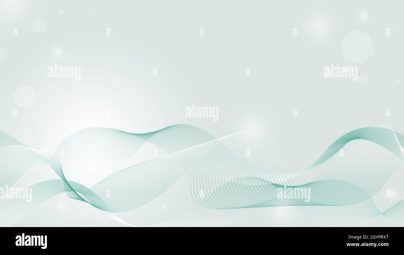 Abstract teal background with lines waves Stock Photo