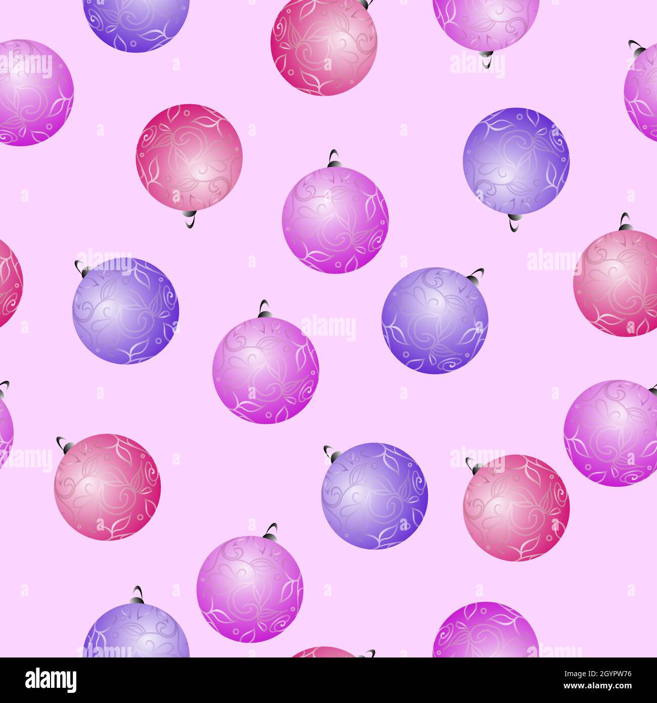 Christmas seamless pattern with balls, simple flat vector illustration ...