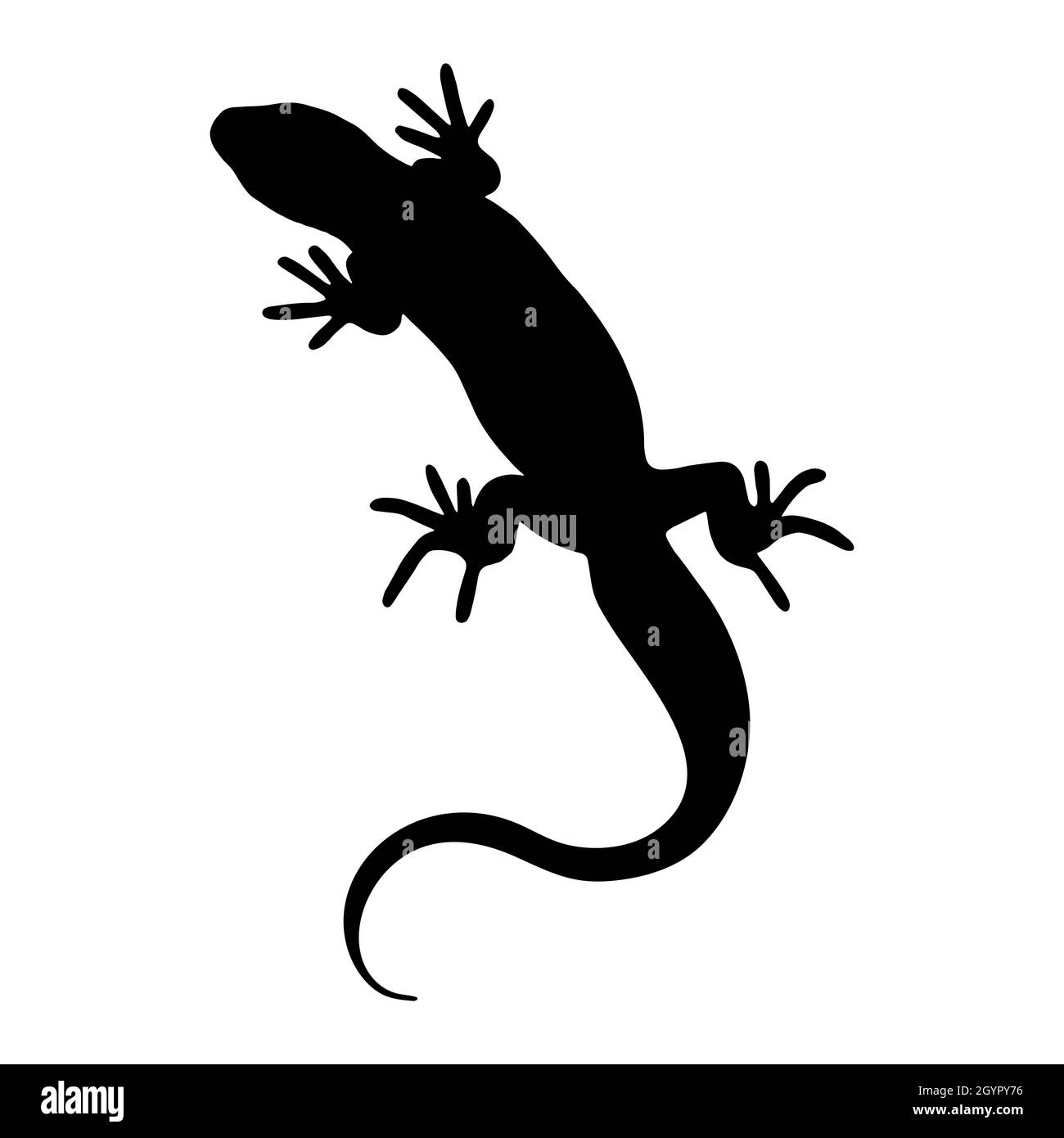 Lizard reptile. Black silhouette. Design element. Vector illustration