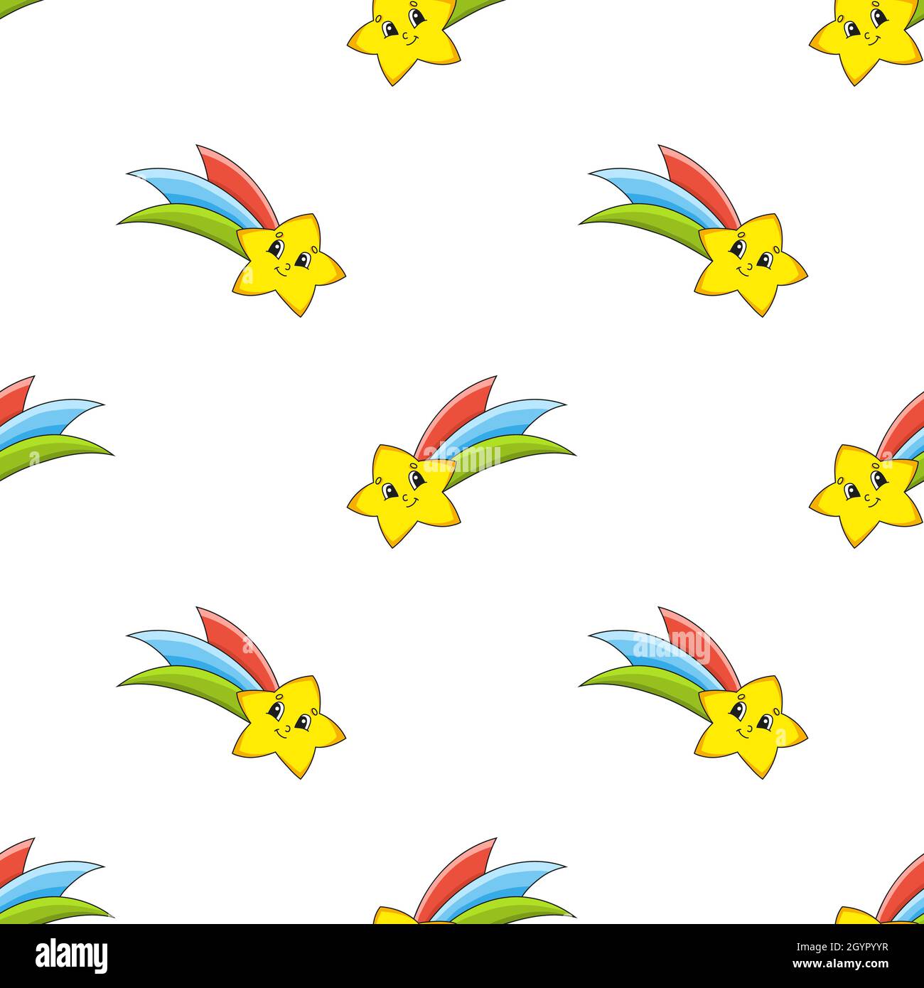 Colored seamless pattern. Cartoon style. Hand drawn. Vector ...