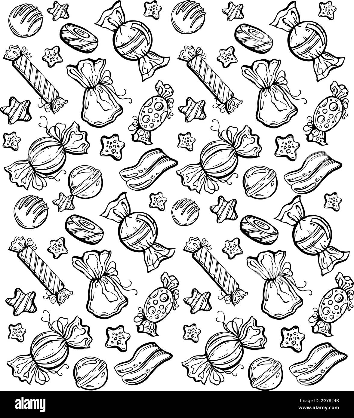 A series of vector graphic sweets, caramels Stock Vector