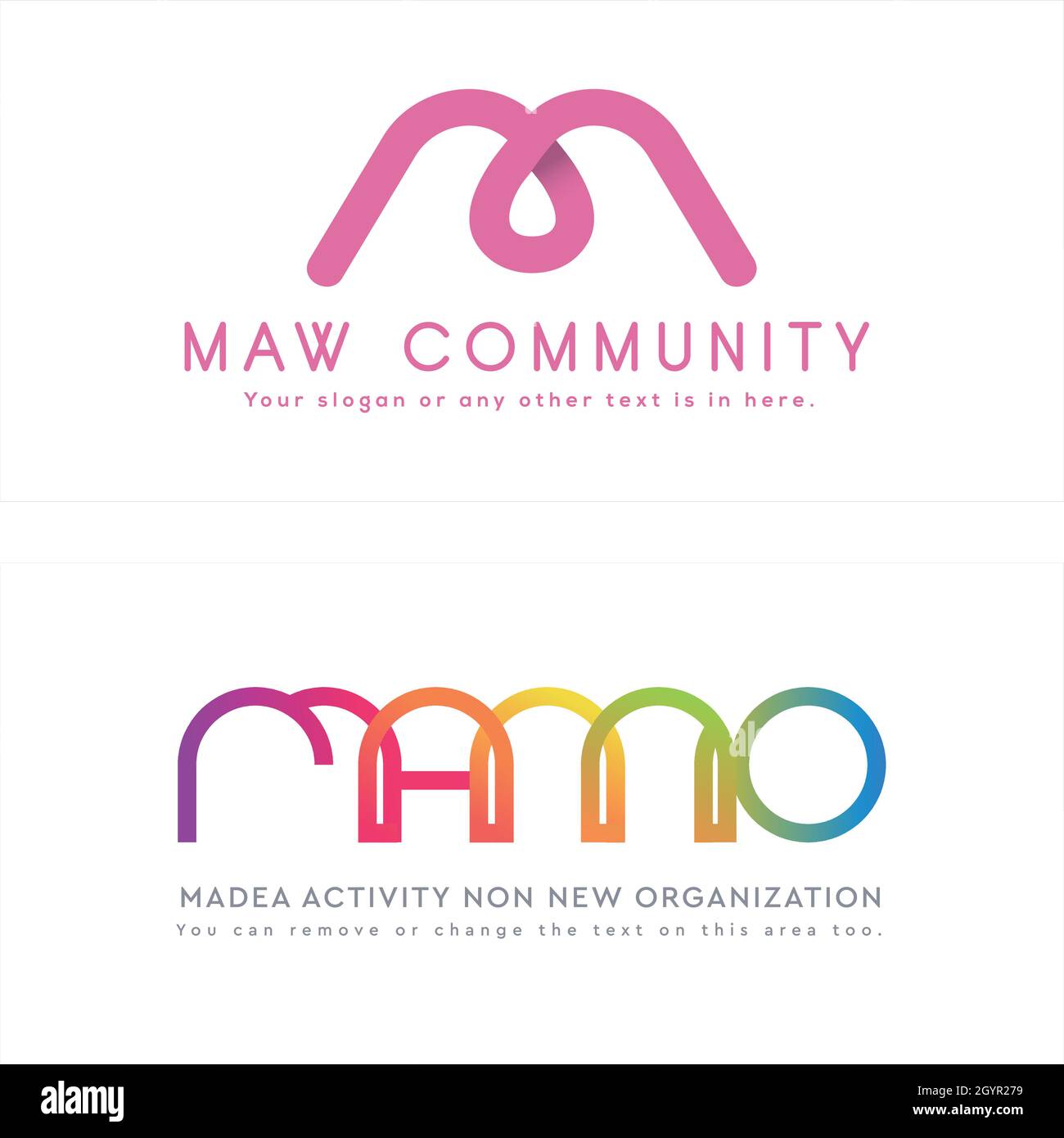 Colorful lettering initial letter M logo design vector  Stock Vector