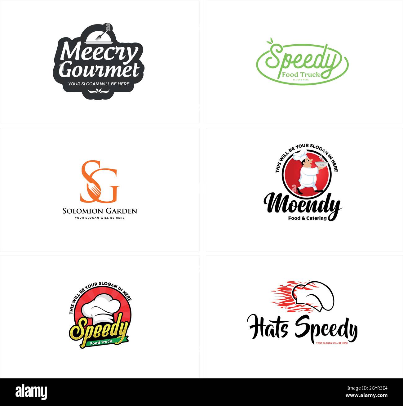 Modern food gourmet chef logo design Stock Vector Image & Art - Alamy