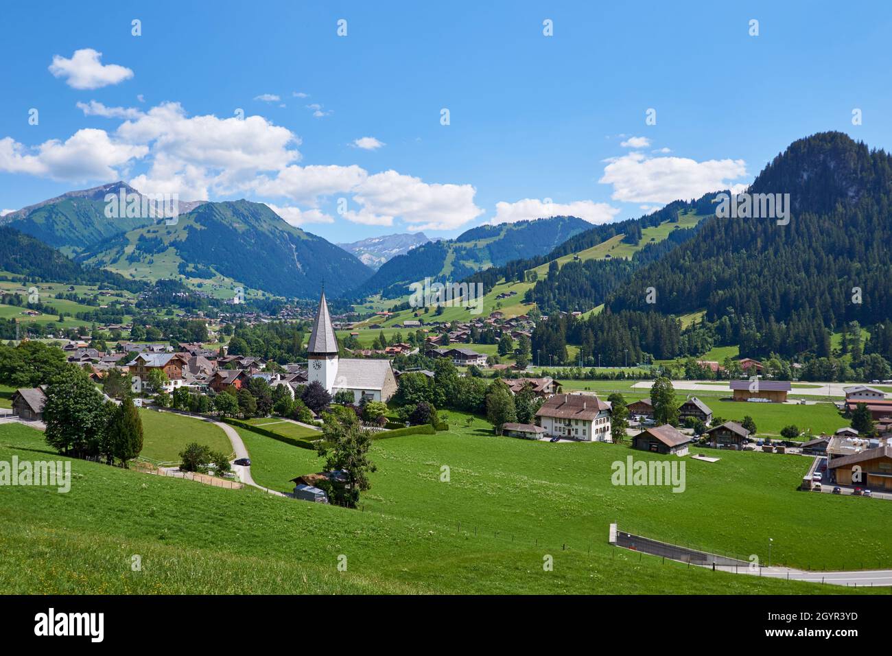 Saanen village - Bernese Oberland, Switzerland Stock Photo