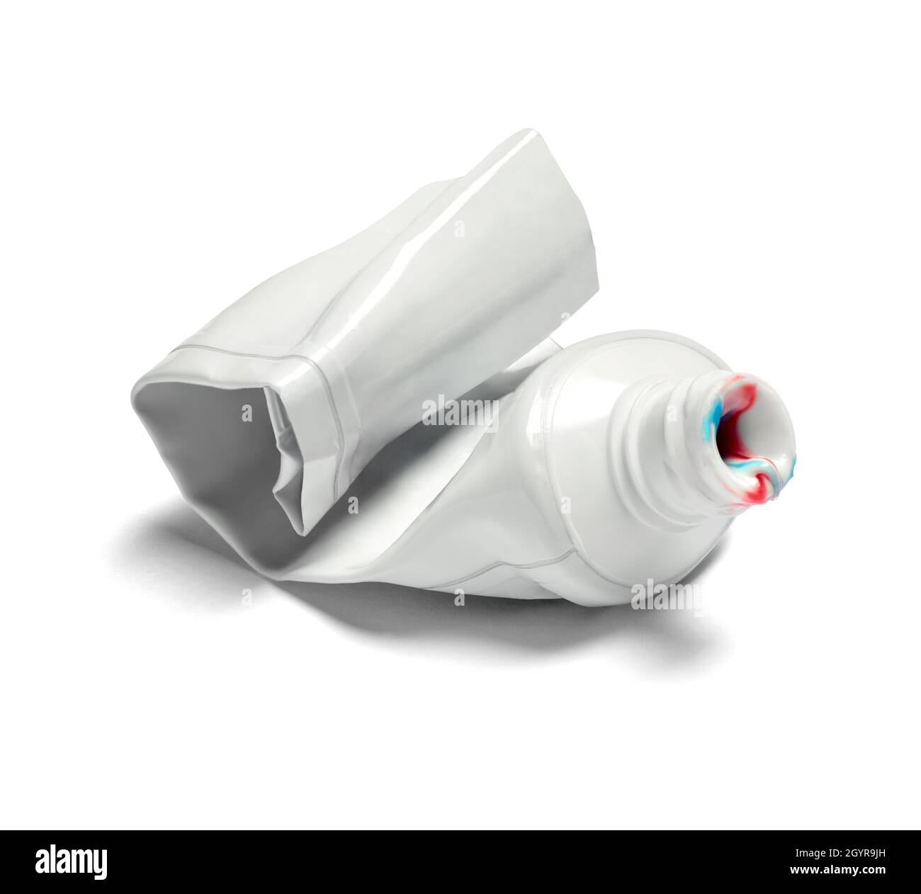 toothpaste white tube hygiene used empty Stock Photo Alamy
