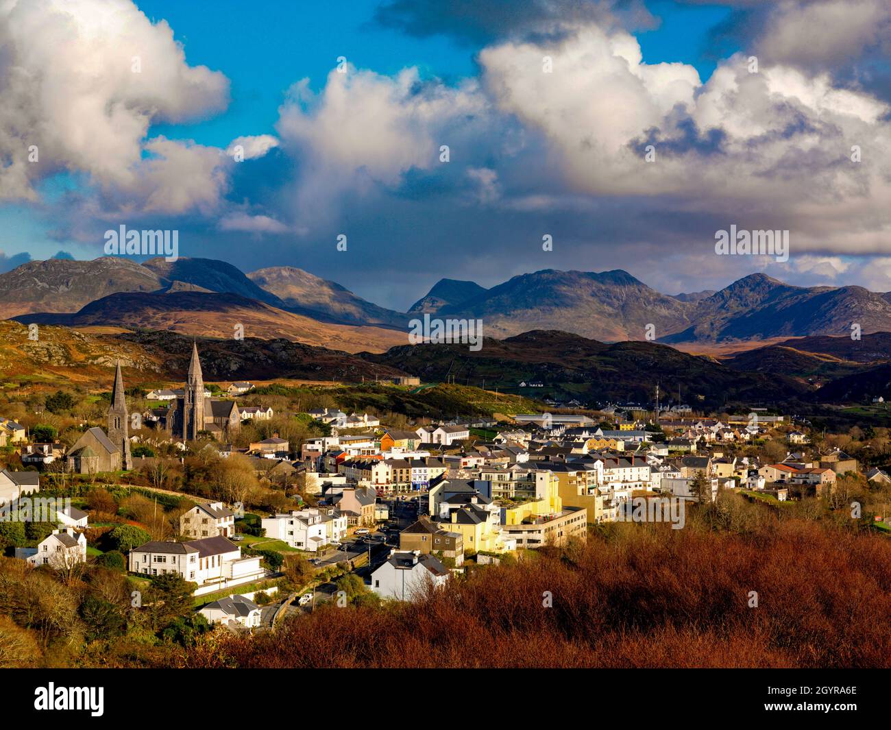 Clifden , Connemara, The Twelve Pins, The Twelve Bens, Connemara, County Galway, Ireland Stock