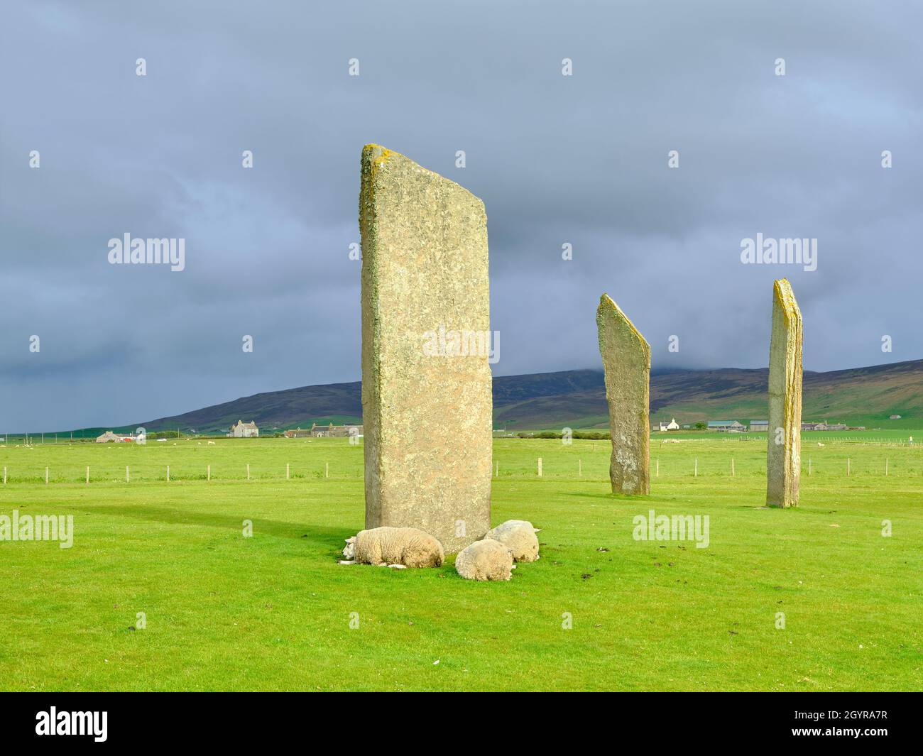 Standing Stones of Stenness Stock Photo