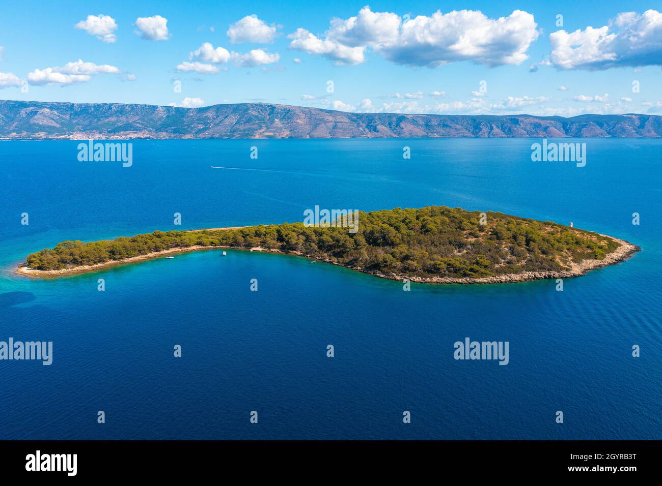 Small Island Zečevo in the Adriatic sea near Hvar Island, Croatia Stock ...