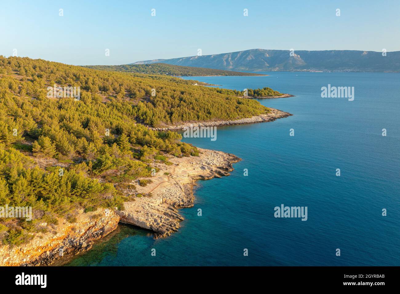 Aerial view of Hvar island in Adriatic Sea, Croatia Stock Photo - Alamy