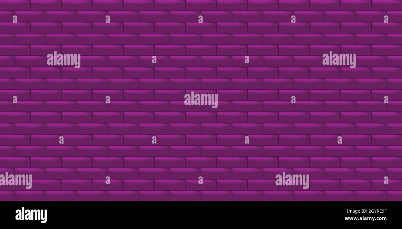 Abstract background purple brick wall building concrete texture wallpaper backdrop technology pattern seamless art graphic design vector illustration Stock Vector