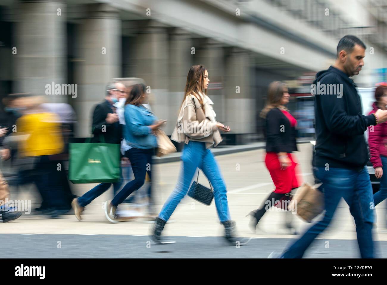 pic shows:  Shoppers in Oxford Street  October 2021    Picture by Gavin Rodgers/ Pixel8000 Stock Photo