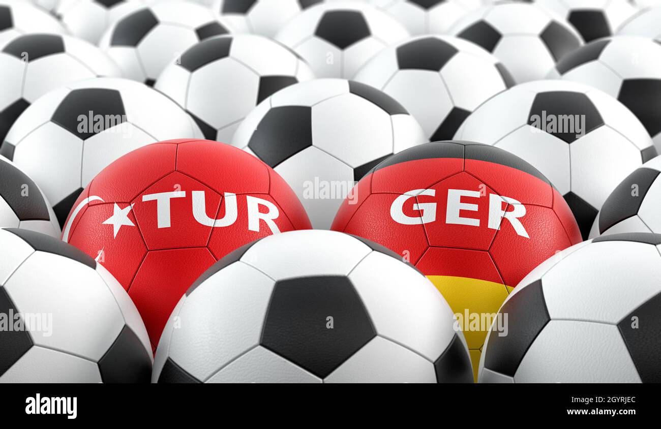 Turkey vs. Germany Soccer Match Leather balls in Turkey and German
