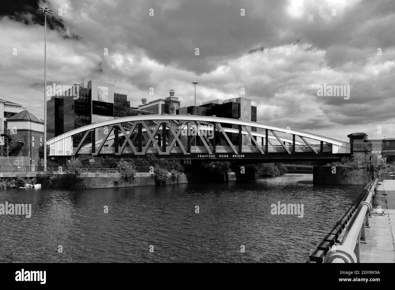 The Trafford road swing bridge, Manchester Ship Canal, Greater Manchester, England Stock Photo
