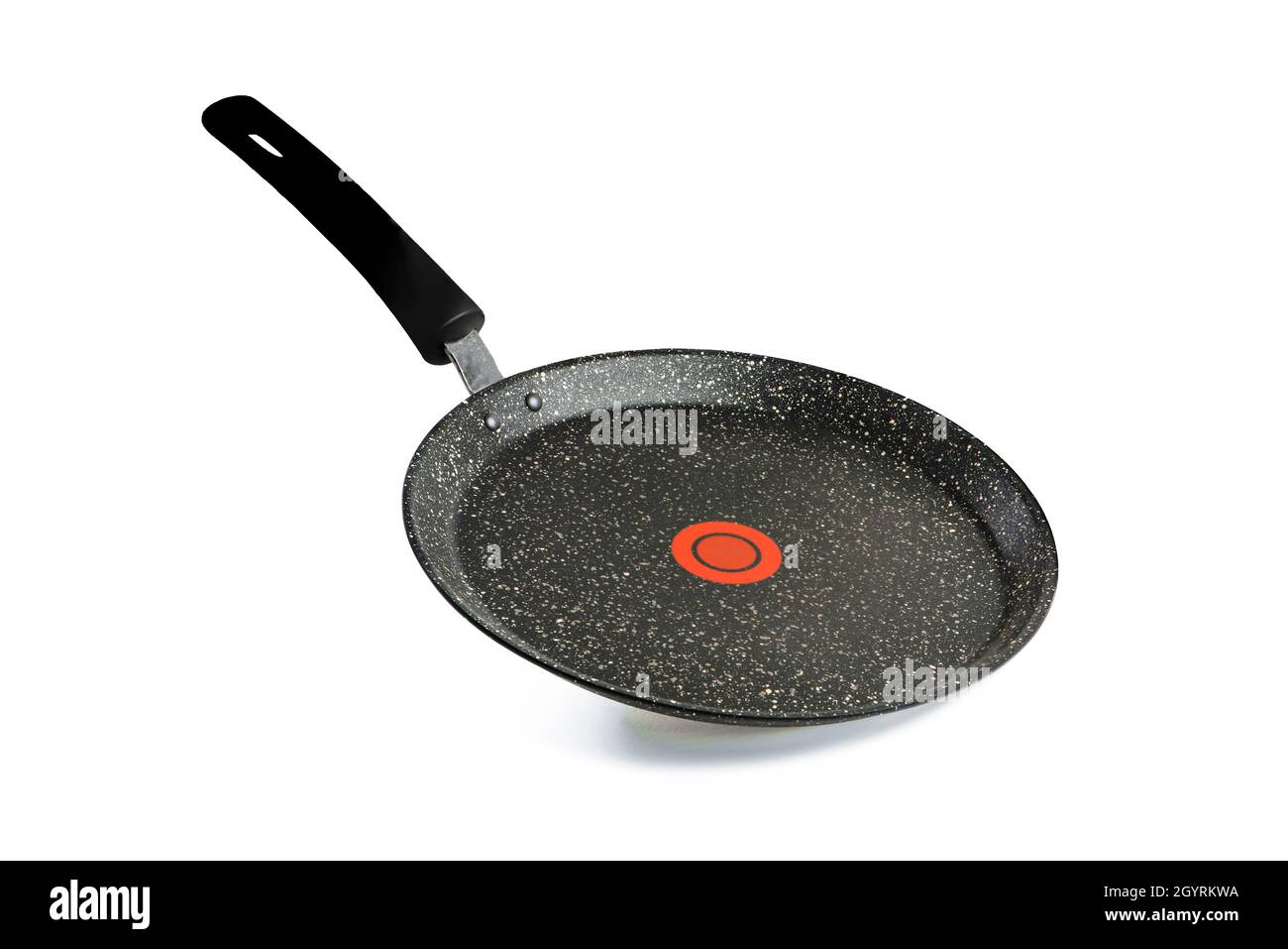 Black frying pan isolated on white background. Frying pan with non