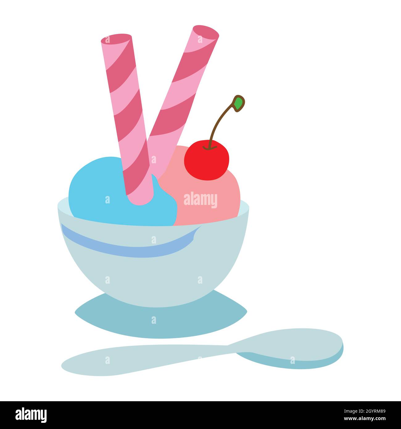 summer fruit ice cream dessert vector illustration Stock Vector Image ...