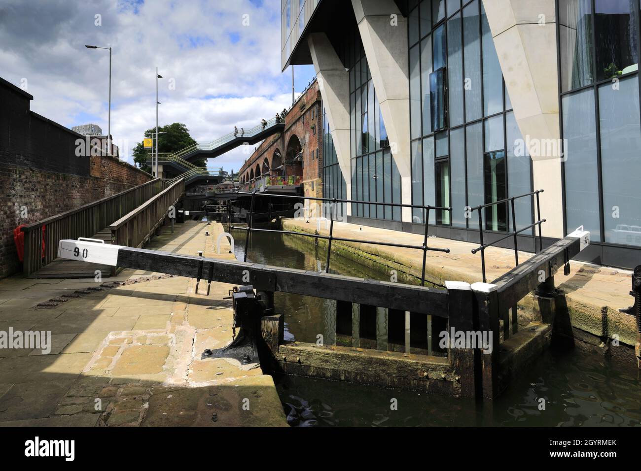 Lock 90 on the Rochdale canal, Central Manchester, Lancashire, England