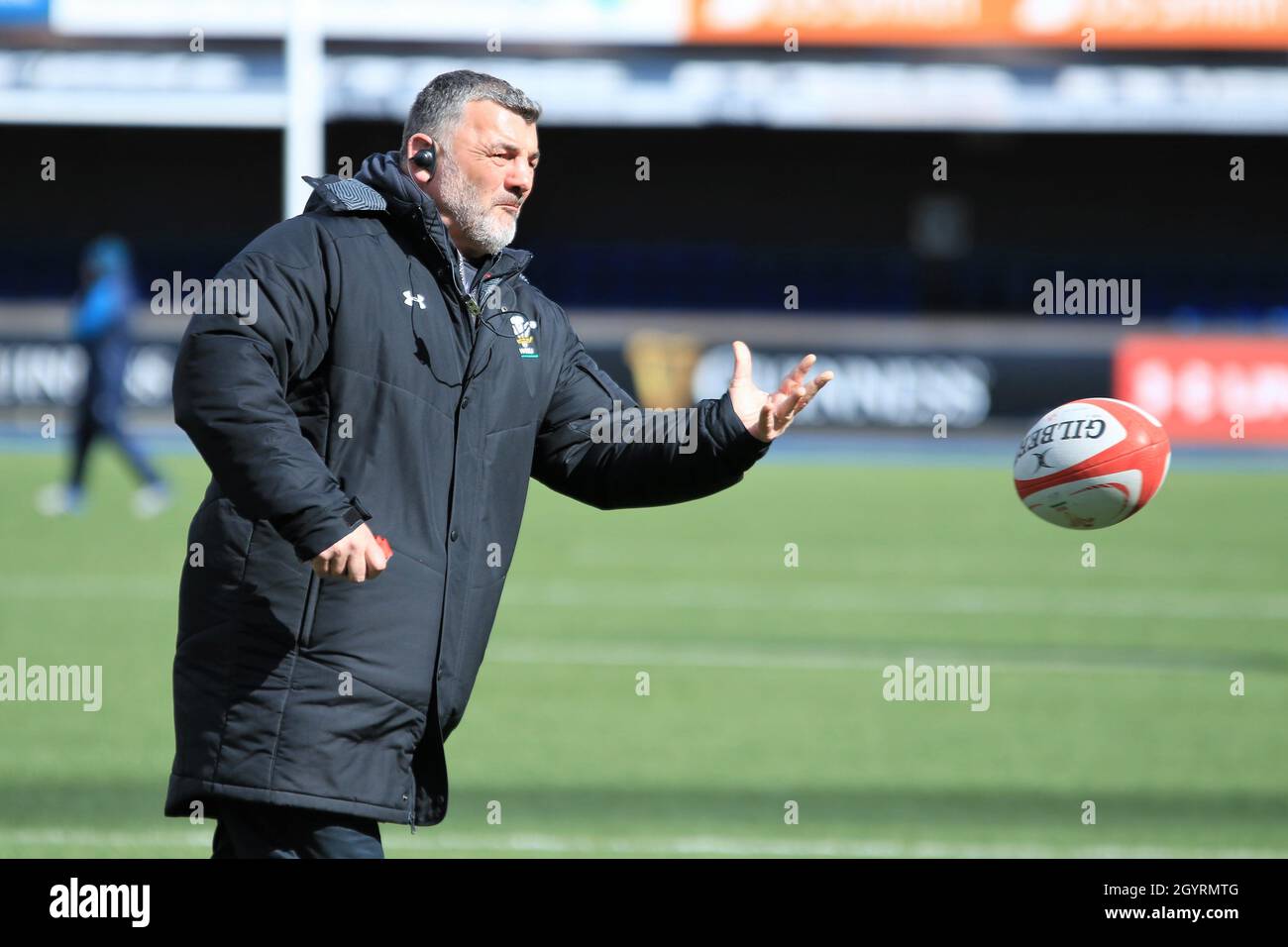 Rowland Phillips - head coach - Wales Women - Women's Six Nations 2019 Stock Photo